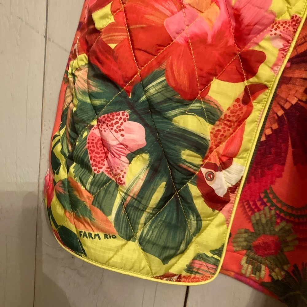 FARM RIO ANTHROPOLOGIE  Blooming Gardens, Quilted, Anorak & Sweatshorts Set S-L - Picture 8 of 13